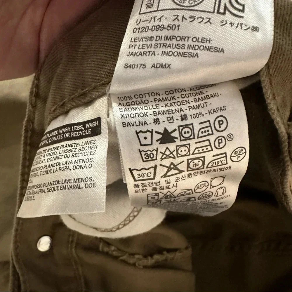 Levi’s 505 Men’s KhakiGreen 5 pocket Pants Size 38x30 GUC - Picture 5 of 8